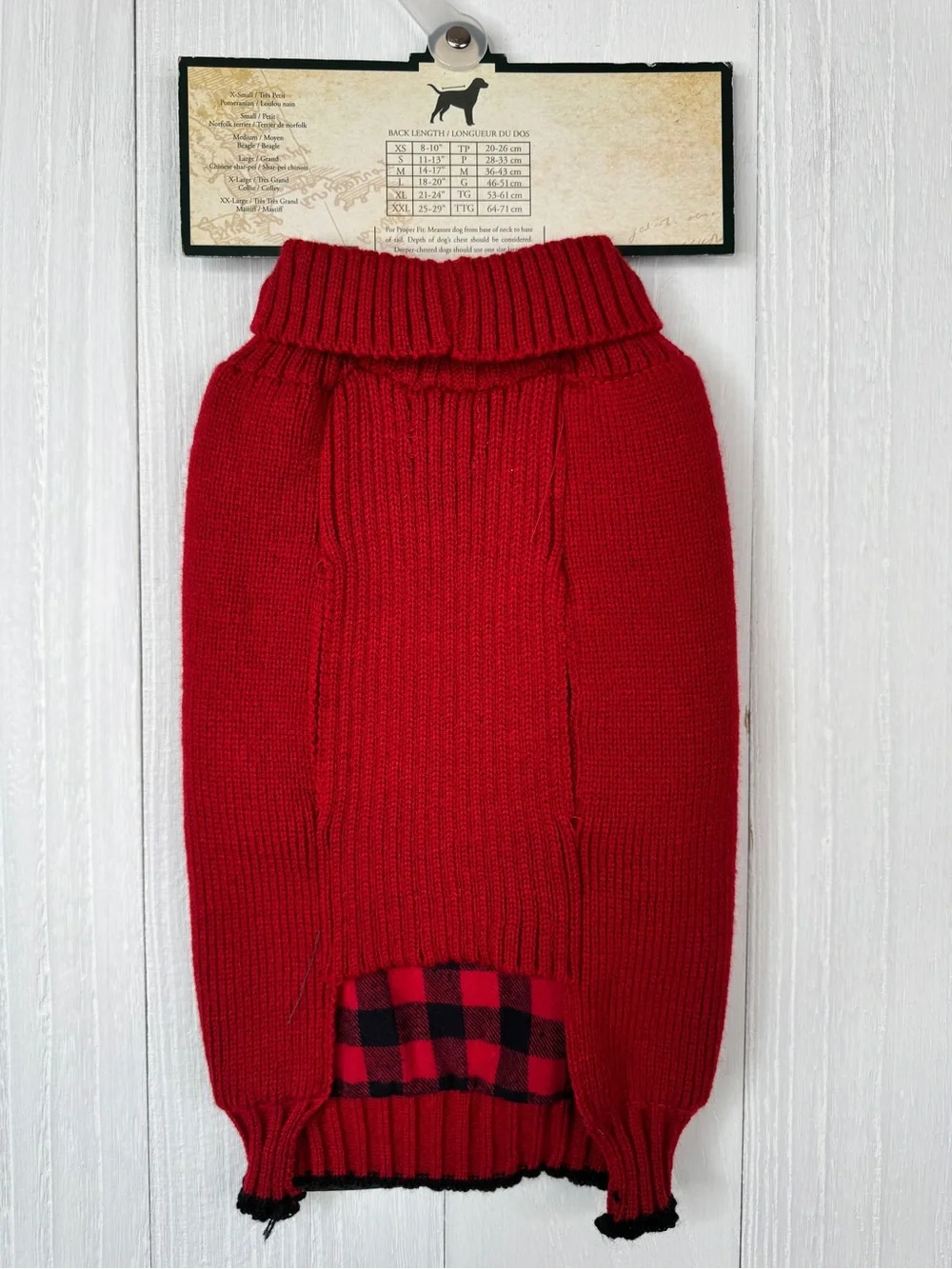 Telluride Clothing Co. Red Buffalo Plaid Reindeer Dog Sweater